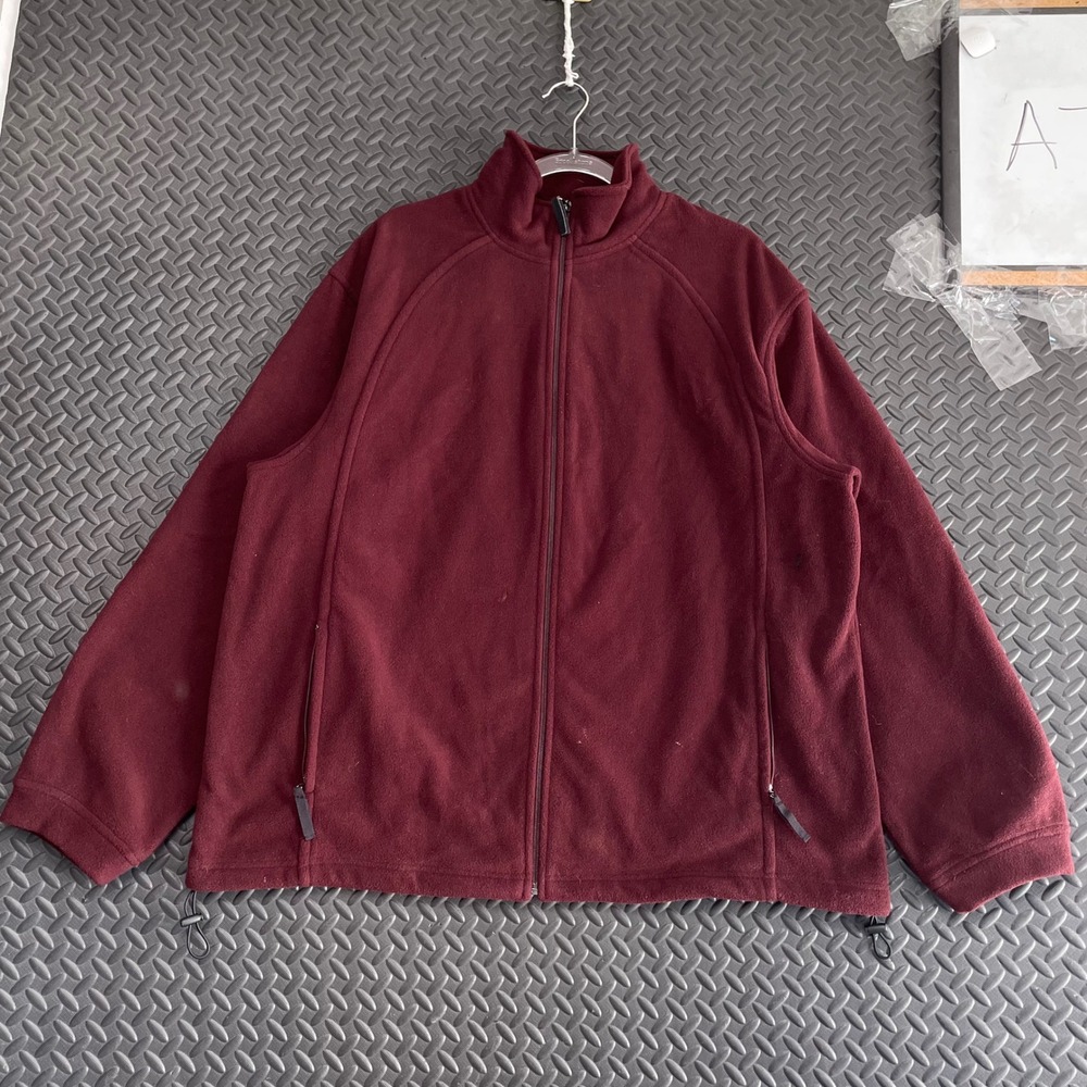 Ashford Sport‎ Burgundy Red Full Zip Up Fleece Sweater Men's Size XL Casual Wear